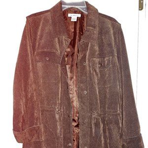 GENUINE LEATHER Chocolate brown  suede jacket SIZE L